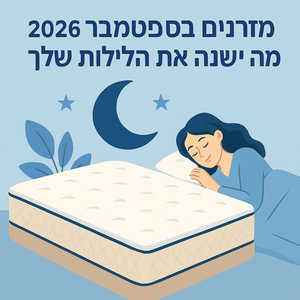 Illustrative image for a support article about 'מזרנים בספטמבר 2026: מה ישנה את הלילות שלך' in the מזרנים field.